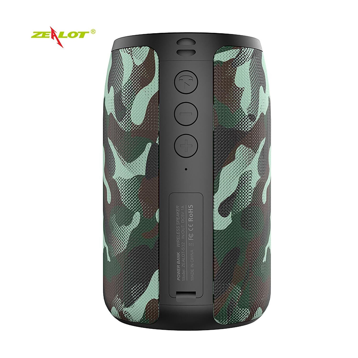 ZEALOT S32 Portable Wireless Bluetooth Speaker 5W Subwoofer Outdoor Sound Box Music Player U Disk TF Card Reader AUX-IN 2000mAh Battery
