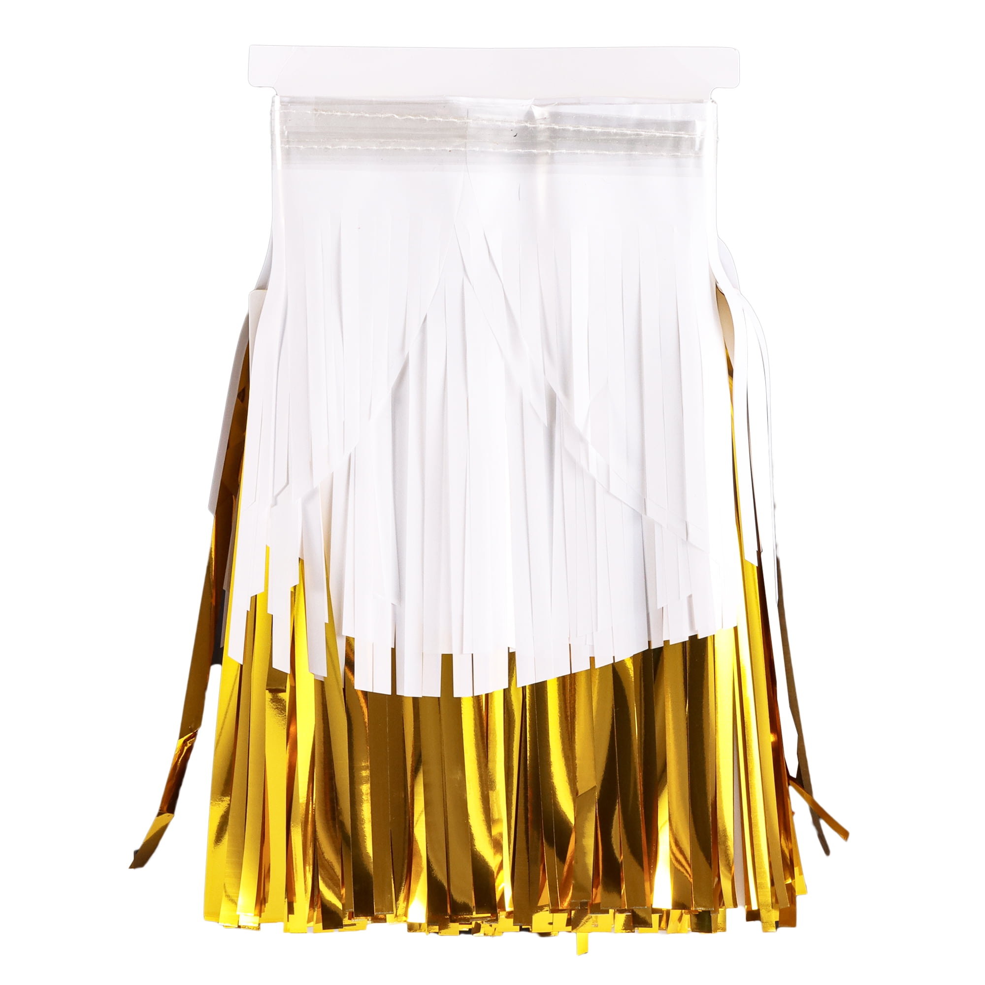 2 Count, Gold: 9.1 FT (2.8 M), White: 13.1 FT (4 M), Gold/White Foil Fringe, Banners, by Way To Celebrate
