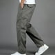 thumbnail image 5 of Pantalones cargo de longitud completa para hombre, deportivos, informales, con bolsillo, cordón y cremallera, color liso, cintura elástica, 5 of 6