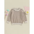 thumbnail image 2 of Bagilaanoe Toddler Baby Girl Boy Knitted Sweater Long Sleeve Striped Pullover 3M 6M 12M 24M 3T Kids Warm Jumpers Tops Fall Loose Knitwear, 2 of 8