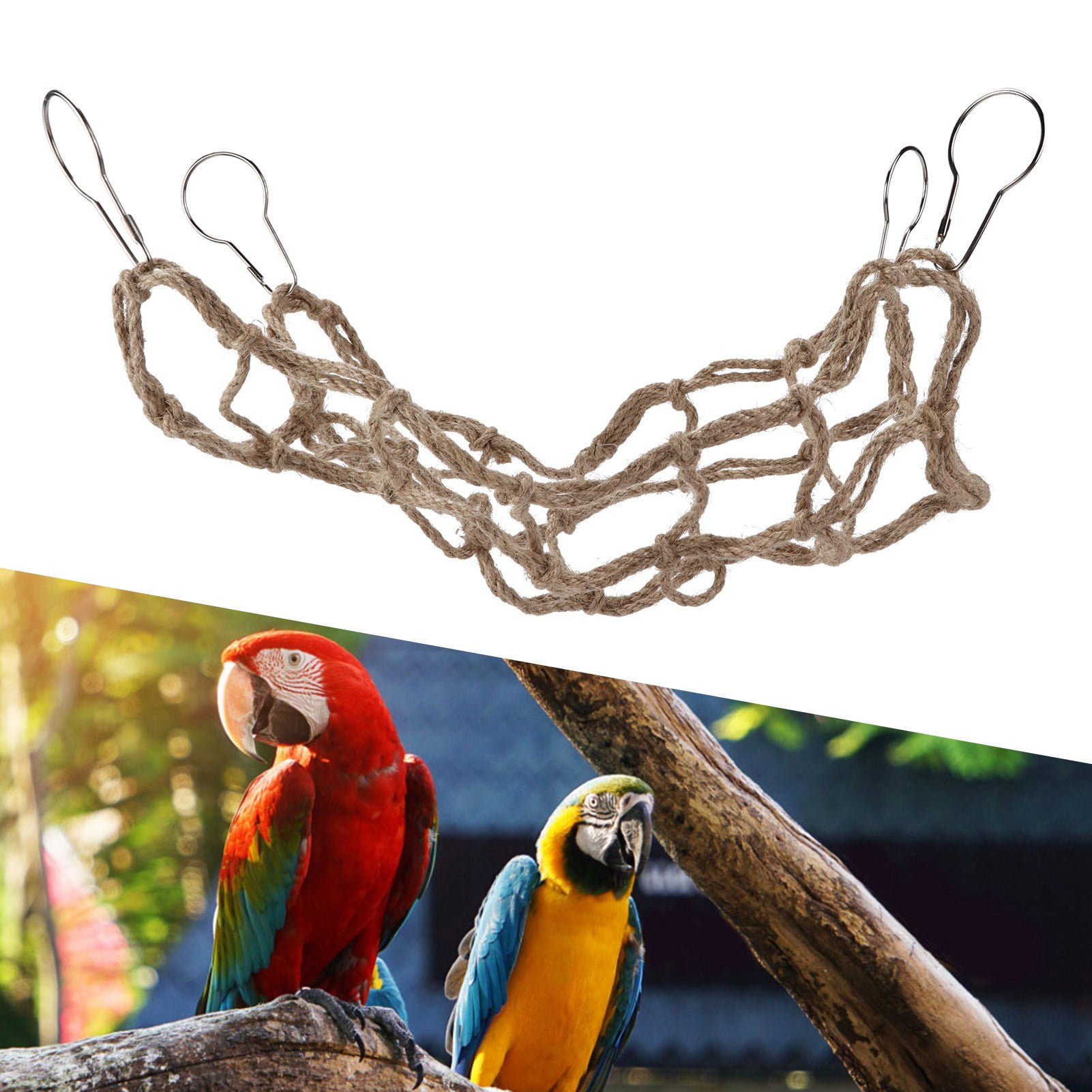 Brrnoo Bird Climbing Net Hemp Rope Woven Climbing Net With 4 Hanging