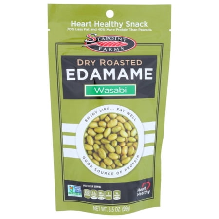 Seapoint Farms Wasabi Dry Roasted Edamame Healthy Gluten-Free Snacks 12-Pack 3.5 Ounce (Pack Of 12)