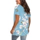 thumbnail image 4 of Pntutb Moda Mujer Verano Cuello En V Manga Corta Estampado Casual Camiseta Blusa Pntutb Pntutb-5186, 4 of 6