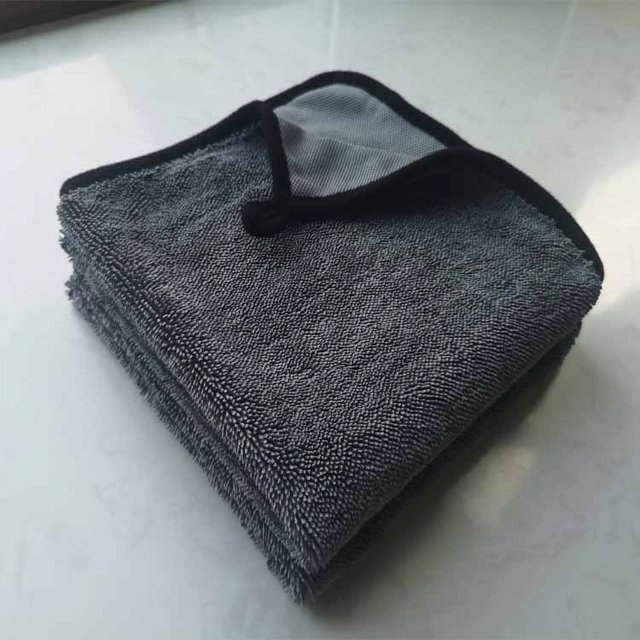 Toalla para lavado de autos con fibra absorbente y trenzada, con anillo trenzado, para lavado de autos