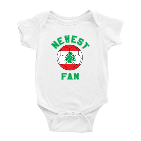 Newest Lebanon National Soccer Team Fan Cute Baby Clothes Unisex (White, 6-12 Months)