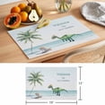 thumbnail image 6 of Coastal Placemats Set of 4 Summer Beach Nautical Ocean Palm Tree Place Mats Indoor Wipeable Table Mats Washable Cloth Dining Table Placemats for Kitchen Holiday Party Home Decor 13x19 Inch, 6 of 9