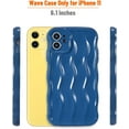 thumbnail image 2 of Water Ripple Curly Wave Frame for iPhone 11 Case,Soft Slim Silicone Water Ripple Pattern iPhone 11 Phone Case, Blue, 2 of 14