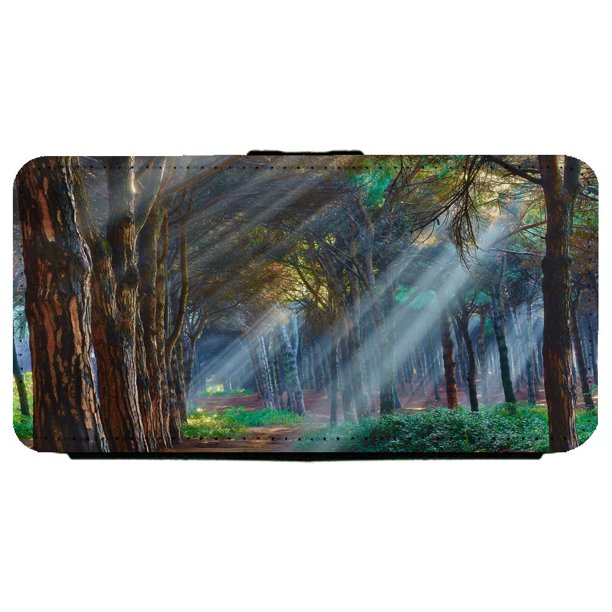Lush Green Forest Floor With Tall Trees Samsung Galaxy S8 Leather Flip Phone Case Walmart Com Walmart Com