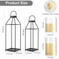 thumbnail image 6 of Cnshop 2-Piece Black Metal Lantern Candle Holders, Decorative Indoor Outdoor Home Accents, 6 of 7