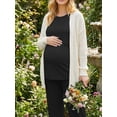 thumbnail image 3 of Avidlove Maternity Nursing Pajamas Set 3 Piece Short Sleeve Postpartum Breastfeeding Top Pregnancy Shorts and Long Pants, 3 of 8