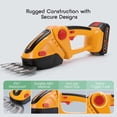 thumbnail image 4 of LUXBIRD Cordless Electric Shrub Shears, 21-Volt, 2-in-1 Hedge Trimmer and Grass Cutter, Lightweight, One-Handed Operation, IP67 Waterproof, with 2Pcs 1500mAh Rechargeable, 4 of 8