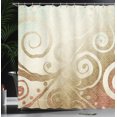 thumbnail image 3 of Ambesonne Modern Shower Curtain, Floral Swirls Leaves Spring, 69"Wx84"L, Eggshell Caramel, 3 of 4