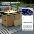 thumbnail image 5 of Harper & Bright Designs 43" Propane Gas Fire Pit Table, 60000 BTU Rectangular Open Weave Wicker Fire Pit with Glass Wind Guard for Outside Patio Deck Garden Backyard, orange-yellow, 5 of 15