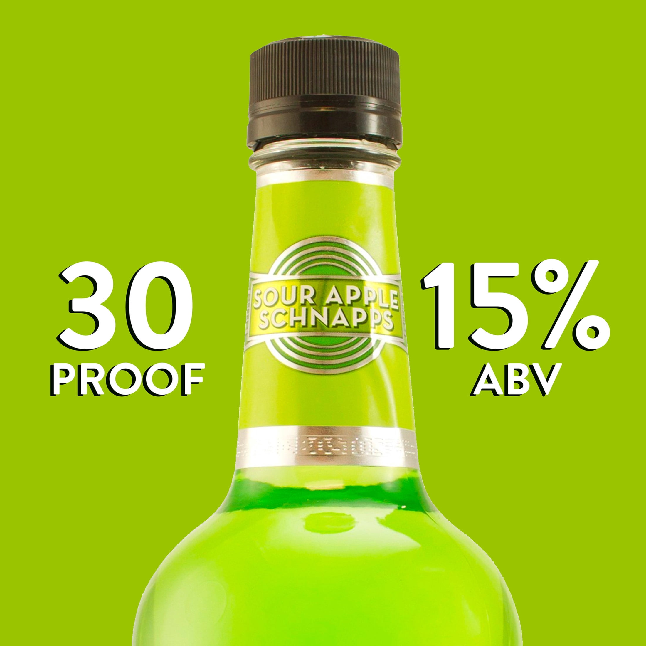 Mr. Boston Sour Apple Schnapps Liqueur, 750ml, 15% Alcohol, Cocktail Mixers