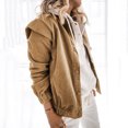 thumbnail image 4 of Vedolay Jacket Women Oversized Button Down Shirt Fall Outfits Streetwear Trendy Coat Khaki,S, 4 of 5