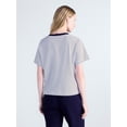 thumbnail image 3 of Free Assembly Women's and Women's Plus Cotton Cropped Boxy Tee with Short Sleeves, Sizes XS-4X, 3 of 5