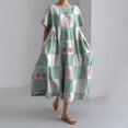 thumbnail image 1 of Robe à Imprimé Floral pour Femmes Manches Courtes Robe Décontractée d'Été Grande Taille, 1 of 10