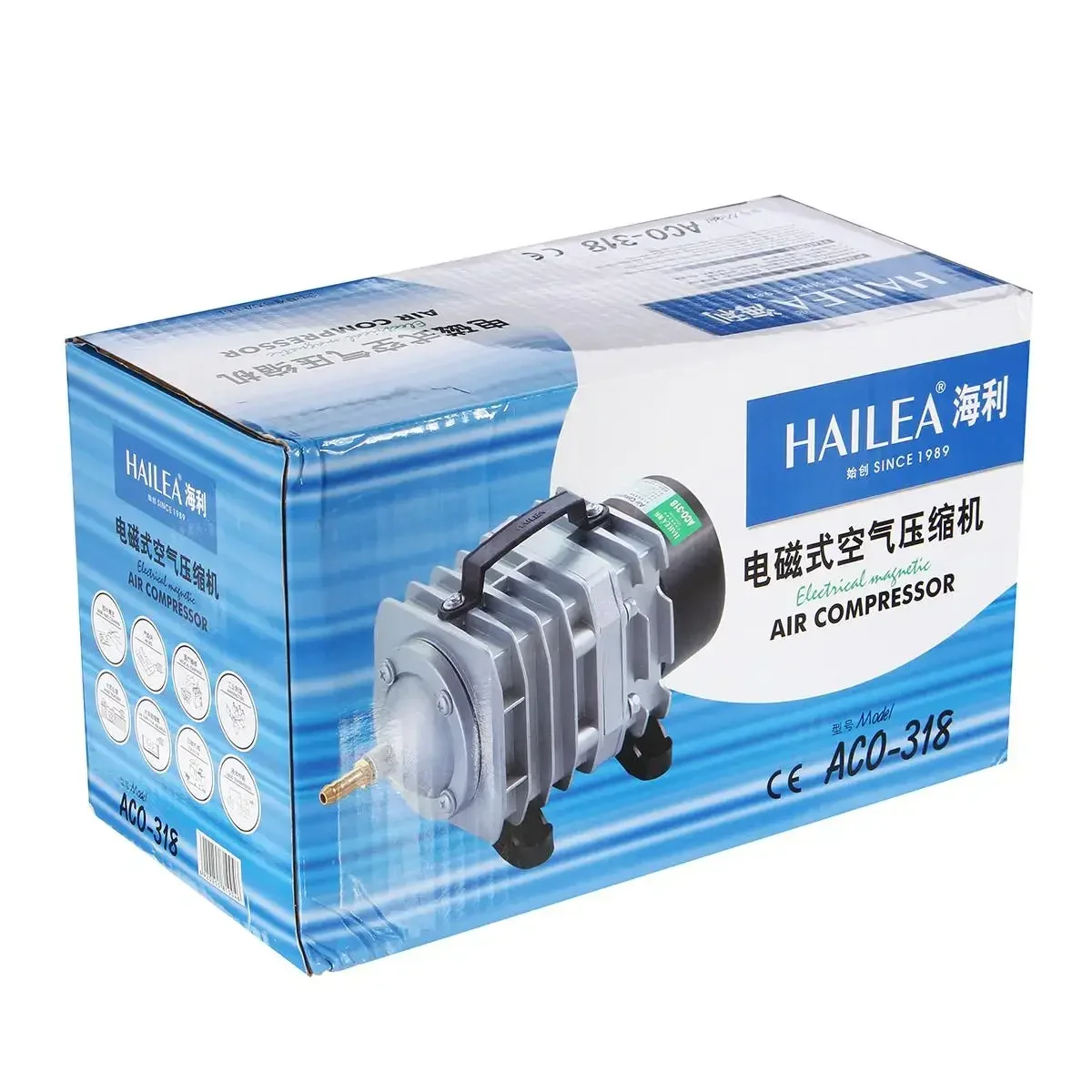220V 45W 70L/min Air Compressor Pump Electromagnetic Oxygen Aquarium Fish Pond Compressor Hydroponic  Air Aerator ACO-318  Pump