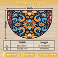 thumbnail image 3 of CURLYOOT Mexico Style Half Round Door Mat, Indoor Outdoor Entrance Rug, Paisley Floral Semi Circular Area Rug, Non Slip Washable Absorbent Doormat, Laundry Room Rug 40'' x 63'', 3 of 7