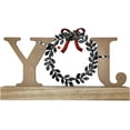 thumbnail image 7 of HOMirable Christmas Decor Indoor Joy Sign with Wreath for O, LED Lighted Rustic Tabletop, Bowknot Farmhouse Wooden Home Decorative Sign, Holiday Xmas Display Box Decoration Gift, 7 of 7