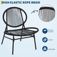 thumbnail image 4 of Ensemble Bistro en Osier Acapulco avec Table d'Appoint Ronde, 3 Pcs de Chaises de Conversation en Rotin Tressé à la Main pour Patio, Mobilier d'Extérieur Résistant aux Intempéries pour Balcon, Jardin, Véranda, Noir, 4 of 7