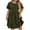 Army Green, variant on Plus Size Dresses for Curvy Women 2025 Summer Short Sleeve Crew Neck Mini T Shirt Dress Pleated Ruffle Flowy Beach Sundresses