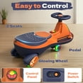 thumbnail image 5 of TOKTOO 12V Electric Wiggle Car, Ride on Toy for Toddlers, Kids Car with 150W Motor, Max 4.1 Mph, 170 Lbs, Gift for Boys Girls Ages 3+ with Bluetooth & Music, Flashing Wheels, LED Lights, Orange, 5 of 6
