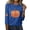 Blue, variant on Womens Fall 3/4 Sleeve Shirt, Glitter Pumpkin Graphic Maple Leaf Sleeve Crewneck Top Casual Halloween Thanksgiving Blouse Tee