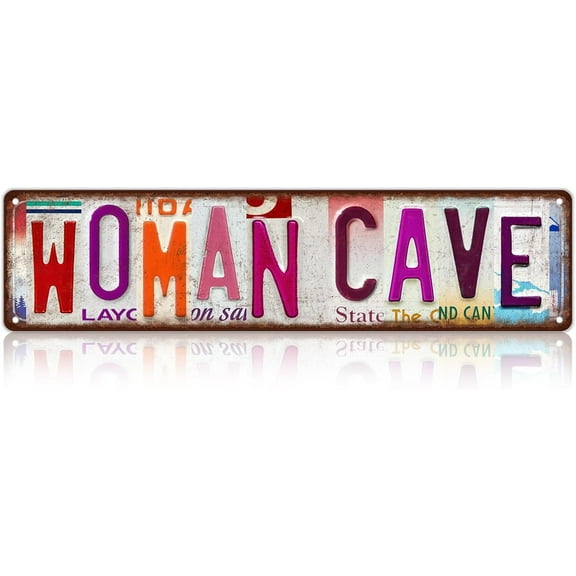 Vintage Woman Cave Wall Decor Street Signs Metal Tin Signs Gife for Women Wife 16 x 4 Inches