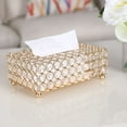 thumbnail image 2 of 1 funda rectangular para caja de pañuelos de cristal, funda decorativa para caja de pañuelos, soporte de cristal para decoración elegante, color dorado., 2 of 5