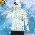 thumbnail image 2 of Lumeqa Men's Performance Fishing Hoodie Shirt - UPF 50+ Sun Protection Long Sleeve Thumbholes Shirts with Neck Gaiter Mint Green M, 2 of 6