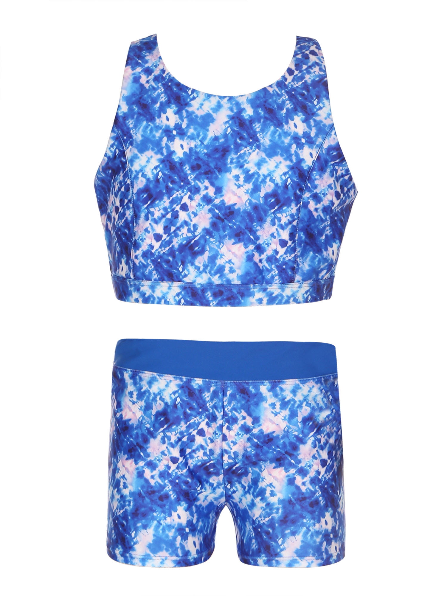 TiaoBug Mädchen Tankini Set - Sportlich & Retro Mit Top Und Shorts