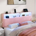 thumbnail image 2 of Greenstell King Size Adjustable Storage Headboard Only - Modern Upholstered Head Board with LED Lights, Charging Station & Soft Padding, Pink, 2 of 6