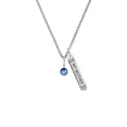 thumbnail image 2 of Delight Jewelry Crystal Blue Channel Drop Silvertone Always My Mother Bar Charm Necklace, 23", 2 of 4