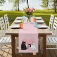 thumbnail image 4 of Table Runners 90 Inches Long Dress Scarves, Valentine's Day Farmhouse Coffee/Dining/Kitchen Table Runner for Living Room, Pink Love Heart Cats Modern Art 13x90 Inch, 4 of 9