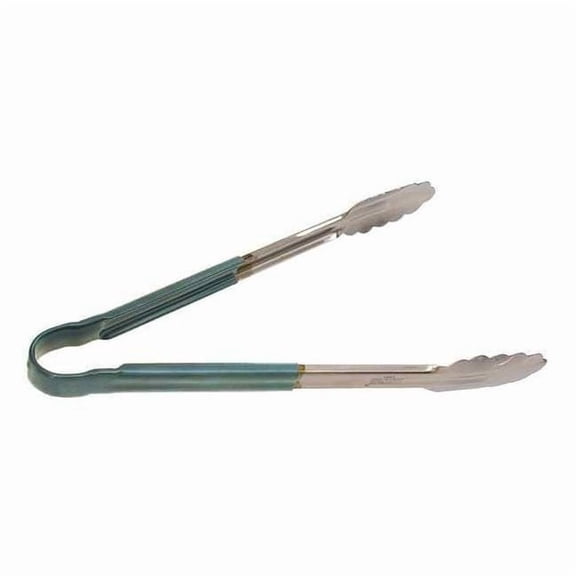 Crestware Tong,Green,12 in. L,Stainless Steel CG12G
