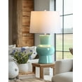 thumbnail image 7 of 25.6" Blue Ceramic Table Lamp, Large Bedside Living Room Lamp, 1 Pack Vase Bedside Lamp with White Linen Lampshade, Modern Bedroom Lamp, 7 of 7