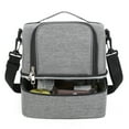 thumbnail image 4 of Insulated Lunch Bag Waterproof Double Layer Cooler Tote For Bento Box Meal Container Thermal Food Carrier With Adjustable Strap, 4 of 5