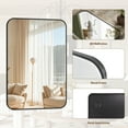 thumbnail image 4 of BEAUTYPEAK 26"x38" Wall Mirror Rounded Corners Hanging Vanity Mirror Black, 4 of 8