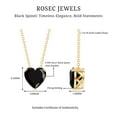 thumbnail image 5 of Rosec Jewels Natural Black Spinel Heart Necklace for Women - 2 Ct - AAA Grade August Birthstone Necklace with Chain, 14K Yellow Gold, 5 of 8