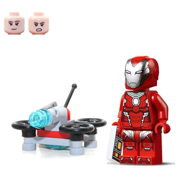 LEGO Marvel Super Heroes Avengers Infinity War Minifigure - Iron Rescue (Pepper Potts) in Red Armor with Drone 76164 LEGO -