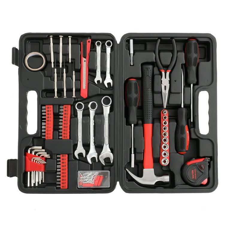 ValueMax Car Repair Tool Kit Mechanical Tools Box for Home DIY 1/4 1/2  3/8 Socket Wrench Set Ratchet Screwdriver Bits Color: 122PC A SET
