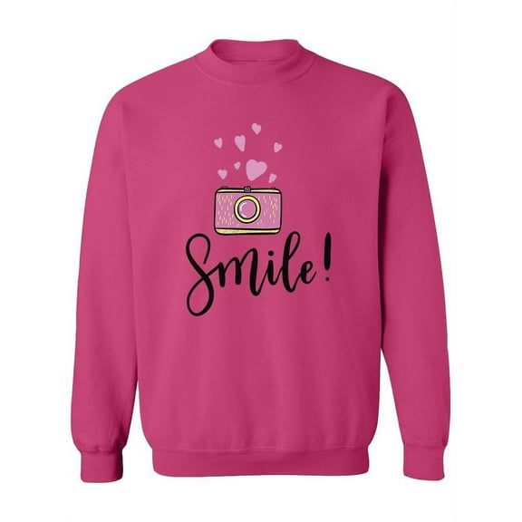 "Smile" Vintage Camera. Sweatshirt Women -Image by Shutterstock, Female Small