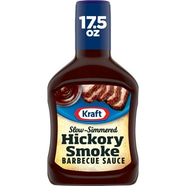 Kraft Hickory Smoke Slow-Simmered Barbecue BBQ Sauce, 17.5 oz Bottle Casein-Free