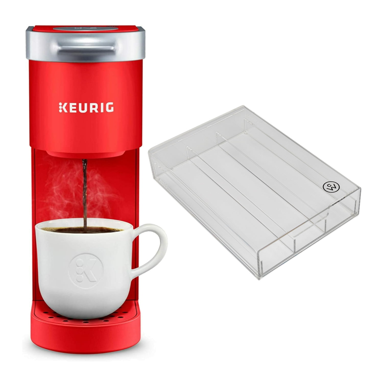 Keurig KMini Single Serve Coffee Maker (Poppy Red) and Coffee Pod