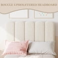 thumbnail image 5 of Boucle Twin Bed Frame with Wave Headboard - Upholstered Platform Bed, Wood Slat Support, No Box Spring Needed, Easy Assembly, Beige, 5 of 6