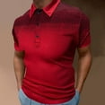 thumbnail image 2 of Gibobby Playera Tipo Polo Hombre Polo de piqué elástico de Manga Corta Camisa de Polo para Hombre(Rojo,M), 2 of 3