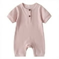 thumbnail image 1 of Newborn Baby Short Sleeve Knitted Romper One-Piece Clothes, 1 of 4