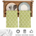 thumbnail image 5 of Grass Green Morocco Kitchen Towels Set of 2, Ethnic Geometric Quatrefoil Lattice Absorbent Dish Towels for Kitchen, Microfiber Hand Towel, Quick Drying Tea Towel for Cleaning Decorative Dishcloths, 5 of 7