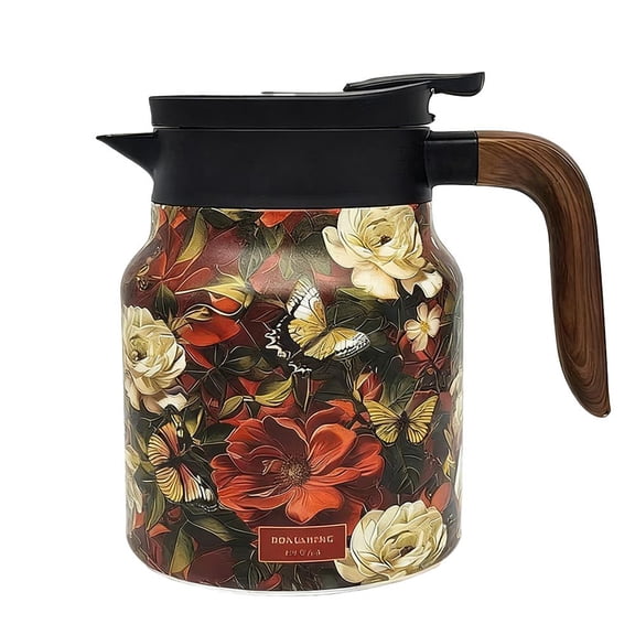 Infinitne Vintage Floral Pattern Tea Built-in Infuser, Vintage Teapot, Tea Steel with Infuser, Teapot for and Co